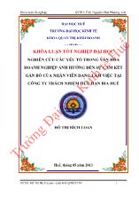 Khóa luận Nghiên cứu các yếu tố trong văn hóa doanh nghiệp ảnh hưởng đến sự cam kết gắn bó của nhân viên đang làm việc tại công ty trách nhiệm hữu hạn bia Huế