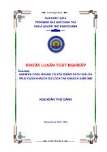 Khóa luận Nghiên cứu động cơ sử dụng dịch vụ lưu trú của khách du lịch tại khách sạn DMZ