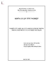 Khóa luận Nghiên cứu hiệu quả của kháng sinh dự phõng trong chẩn đoán và can thiệp nội mạch