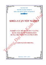 Khóa luận Nghiên cứu mô hình mvc và ứng dụng xây dựng website bán hàng cho công ty cổ phần HTL