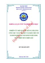 Khóa luận Nghiên cứu mối quan hệ giữasựhài lòng côngviệc vàsựgắn kết củanhân viên với doanh nghiệp tại chi nhánh ngân hàng phát triển thừat hiên Huế