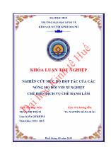 Khóa luận Nghiên cứu mức độ hợp tác của các nông hộ đối với xí nghiệp chế biến dịch vụ chè hạnh Lâm Học