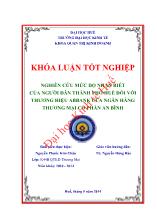 Khóa luận Nghiên cứu mức độ nhận biết của người dân thành phố huế đối với thương hiệu abbank của ngân hàng thương mại cổ phần An Bình