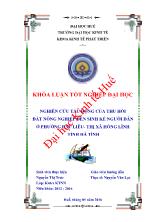 Khóa luận Nghiên cứu tác động của thu hồi đất nông nghiệp đến sinh kế người dân ở phường Đậu liêu - Thị xã Hồng lĩnh tỉnh Hà Tĩnh