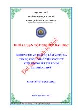 Khóa luận Nghiên cứu về thái độ làm việc của cán bộ công nhân viên công ty viễn thông FPT telecom chi nhánh Huế