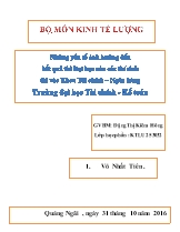 Khóa luận Những yếu tố ảnh hưởng đến kết quả thi Đại học của các thí sinh thi vào Khoa Tài chính – Ngân hàng Trường đại học Tài chính - Kế toán