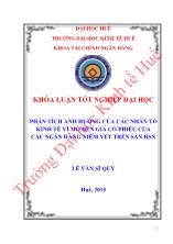 Khóa luận Phân tích ảnh hưởng của các nhân tố kinh tế vĩ mô đến giá cổ phiếu của các ngân hàng niêm yết trên sàn HSX