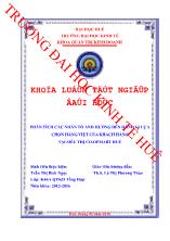 Khóa luận Phân tích các nhân tố ảnh hưởng đến hành vi lựa chọn hàng việt của khách hàng tại siêu thị co.opmart Huế