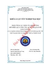 Khóa luận Phân tích các nhân tố ảnh hưởng đến hiệu quả công tác quản trị quan hệ khách hàng của ngân hàng thương mại cổ phần quốc tế Việt Nam-Vib chi nhánh thừa thiên huế kinh tế Huế