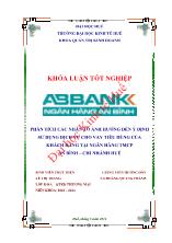 Khóa luận Phân tích các nhân tố ảnh hưởng đến ý định sử dụng dịch vụ cho vay tiêu dùng của khách hàng tại ngân hàng thương mại cổ phần An bình – Chi nhánh Huế