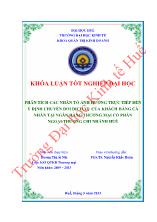 Khóa luận Phân tích các nhân tố ảnh hưởng trực tiếp đến ý định chuyển đổi dịch vụ của khách hàng cá nhân tại ngân hàng thương mại cổ phần ngoại thương chi nhánh Huế