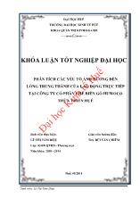 Khóa luận Phân tích các yếu tố ảnh hưởng đến lòng trung thành của lao động trực tiếp tại công ty cổ phần chế biến gỗ huwoco thừa thiên Huế