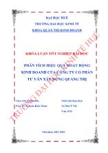 Khóa luận Phân tích hiệu quả hoạt động kinh doanh của công ty cổ phần tư vấn xây dựng Quảng Trị