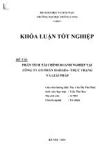 Khóa luận Phân tích tài chính doanh nghiệp tại công ty cổ phần habada - Thực trạng và giải pháp