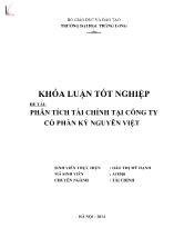 Khóa luận Phân tích tài chính tại công ty cổ phần kỷ Nguyên Việt