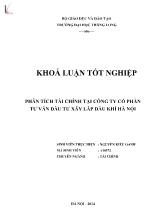 Khóa luận Phân tích tài chính tại công ty cổ phần tư vấn đầu tư xây lắp dầu khí Hà Nội