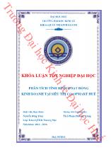 Khóa luận Phân tích tình hình hoạt động kinh doanh tại siêu thị co.opmart Huế