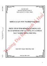 Khóa luận Phân tích tình hình hoạt động sản xuất kinh doanh tại công ty cổ phần ngư nghiệp Đông Phương