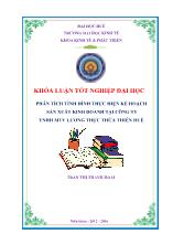 Khóa luận Phân tích tình hình thực hiện kế hoạch sản xuất kinh doanh tại công ty TNHH MTV lương thực thừa thiên Huế