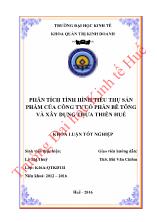 Khóa luận Phân tích tình hình tiêu thụ sản phẩm của công ty cổ phần bê tông và xây dựng thừa thiên Huế