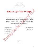 Khóa luận Phát triển doanh nghiệp vừa và nhỏ trên địa bàn huyện Tiên phước, tỉnh Quảng nam trong giai đoạn hiện nay