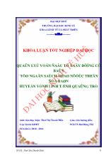 Khóa luận Quản lý vốn đầu tư xây dựng cơ bản từ ngân sách nhà nước trên địa bàn huyện Vĩnh Linh tỉnh Quảng Trị=