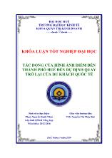 Khóa luận Tác động của hình ảnh điểm đến thành phố huế đến dự định quay trở lại của du khách quốc tế