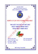 Khóa luận Thu hút nguồn vốn hỗ trợ phát triển chính thức tỉnh thừa thiên Huế