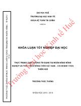 Khóa luận Thực trạng chất lượng tín dụng tại ngân hàng nông nghiệp và phát triển nông thôn Việt Nam – Chi nhánh thừa thiên Huế
