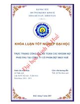 Khóa luận Thực trạng công tác kế toán các khoản nợ phải thu tại công ty cổ phần dệt may Huế