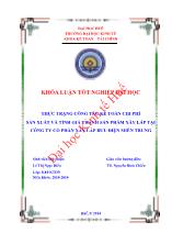 Khóa luận Thực trạng công tác kế toán chi phí sản xuất và tính giá thành sản phẩm xây lắp tại công ty cổ phần xây lắp bưu điện Miền Trung