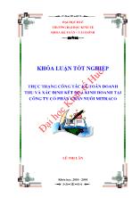 Khóa luận Thực trạng công tác kế toán doanh thu và xác định kết quả kinh doanh tại công ty cổ phần chăn nuôi Mitraco