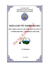 Khóa luận Thực Trạng công tác kế toán thuế tại công ty Cổ phần khai thác chế biến đá Thạch Hải