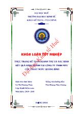 Khóa luận Thực trạng kế toán doanh thu và xác định kết quả kinh doanh tại công ty TNHH MTV cấp thoát nước Quảng Bình