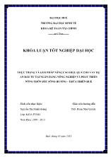 Khóa luận Thực trạng và giải pháp nâng cao hiệu quả cho vay dự án đầu tư tại ngân hàng nông nghiệp và phát triển nông thôn bắc sông Hương – Thừa thiên Huế