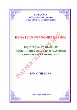 Khóa luận Thực trạng và giải pháp nâng cao hiệu quả đầu tư xây dựng cơ bản ở thị xã Hương Trà