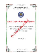 Khóa luận Thực trạng và giải pháp phát triển hợp tác xã sản xuất nông nghiệp ở phường Đậu Liêu