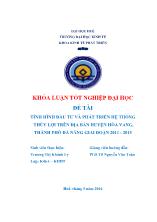 Khóa luận Tình hình đầu tư và phát triển hệ thống thủy lợi trên địa bàn huyện Hòa vang, thành phố Đà nẵng giai đoạn 2011 - 2015