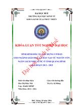 Khóa luận Tình hình đầu tư xây dựng cơ bản cho ngành giáo dục và đào tạo từ nguồn vốn ngân sách nhà nước ở tỉnh Quảng Bình giai đoạn 2013 - 2015