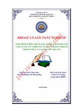 Khóa luận Tình hình thực hiện kế hoạch kinh doanh tại công ty TNHH MTV đầu tư phát triển chè Nghệ An giai đoạn 2011 - 2013