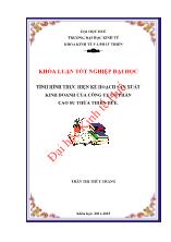 Khóa luận Tình hình thực hiện kế hoạch sản xuất kinh doanh của công ty cổ phần cao su thừa thiên Huế