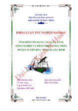 Khóa luận Tình hình tín dụng tại ngân hàng nông nghiệp và phát triển nông thôn huyện Tuyên Hóa - Tỉnh Quảng Bình