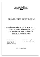 Khóa luận Tình hình vay và hiệu quả sử dụng vốn vay của người nghèo thành thị ở địa bàn thành phố quy nhơn tại ngân hàng chính sách xã hội chi nhánh tỉnh Bình Định