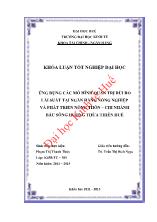 Khóa luận Ứng dụng các mô hình quản trị rủi ro lãi suất tại ngân hàng nông nghiệp và phát triển nông thôn – Chi nhánh bắc sông hương thừa thiên Huế