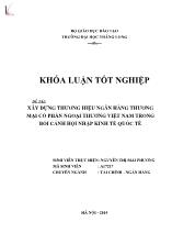 Khóa luận Xây dựng thương hiệu ngân hàng thương mại cổ phần ngoại thương Việt Nam trong bối cảnh hội nhập kinh tế quốc tế