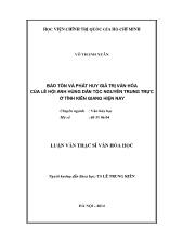 Luận án Bảo tồn và phát huy giá trị văn hóa của lễ hội anh hùng dân tộc Nguyễn Trung Trực ở tỉnh Kiên giang hiện nay