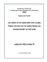 Luận án Các nhân tố tác động đến chất lượng thông tin Báo cáo tài chính trong các doanh nghiệp tại Việt Nam