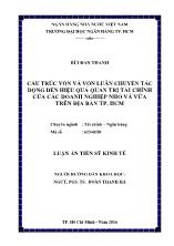 Luận án Cấu trúc vốn và vốn luân chuyển tác động đến hiệu quả quản trị tài chính của các doanh nghiệp nhỏ và vừa trên địa bàn TP Hồ Chí Minh