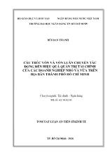 Luận án Cấu trúc vốn và vốn luân chuyển tác động đến hiệu quả quản trị tài chính của các doanh nghiệp nhỏ và vừa trên địa bàn thành phố Hồ Chí Minh