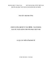 Luận án Chất lượng dịch vụ tài chính – Ngân hàng tại các ngân hàng thương mại Việt Nam